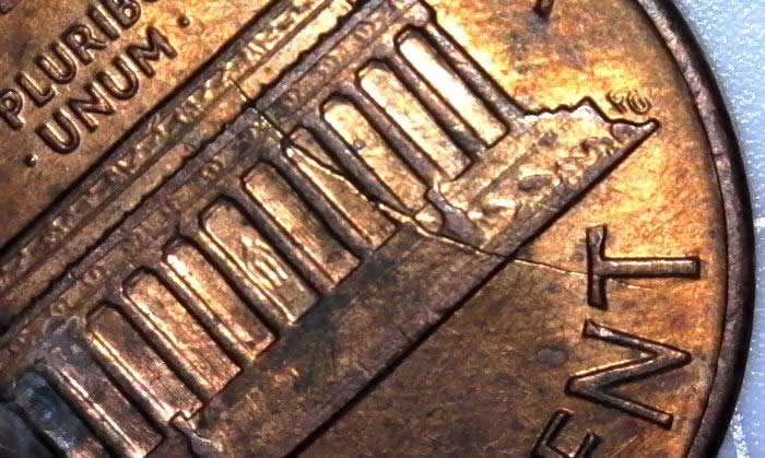 1986-P-Lincoln-Memorial-Cent-Struck-Through-Wire?!-Doesn't-Look-Like-PMD
